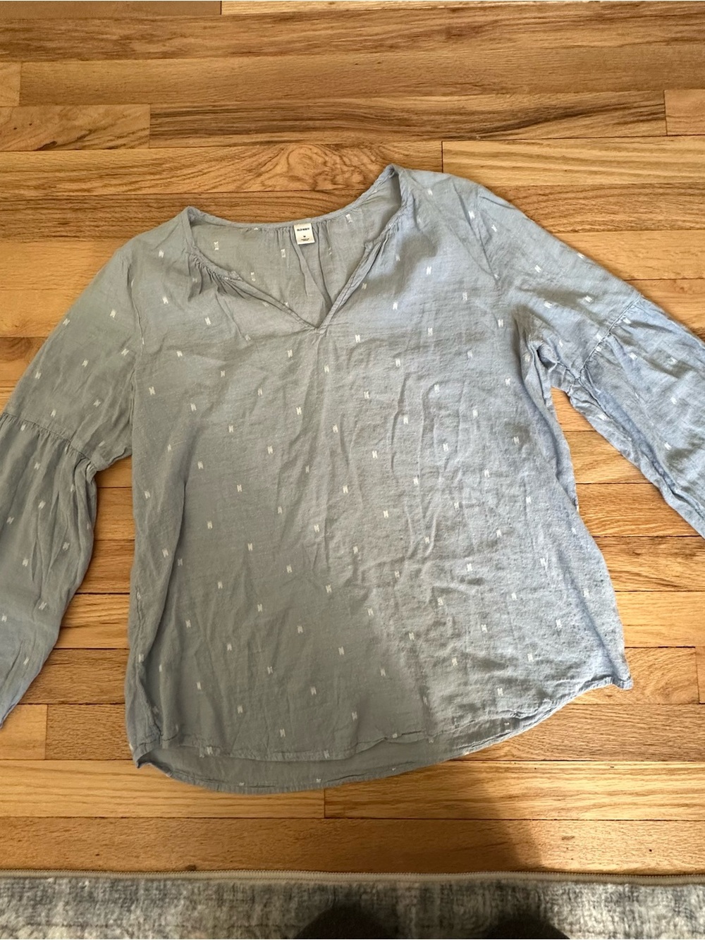 Old Navy Light Blue V-Neck Blouse